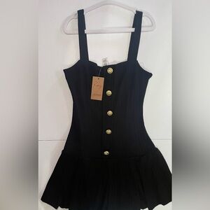 American Threads Black Dress with Gold Buttons